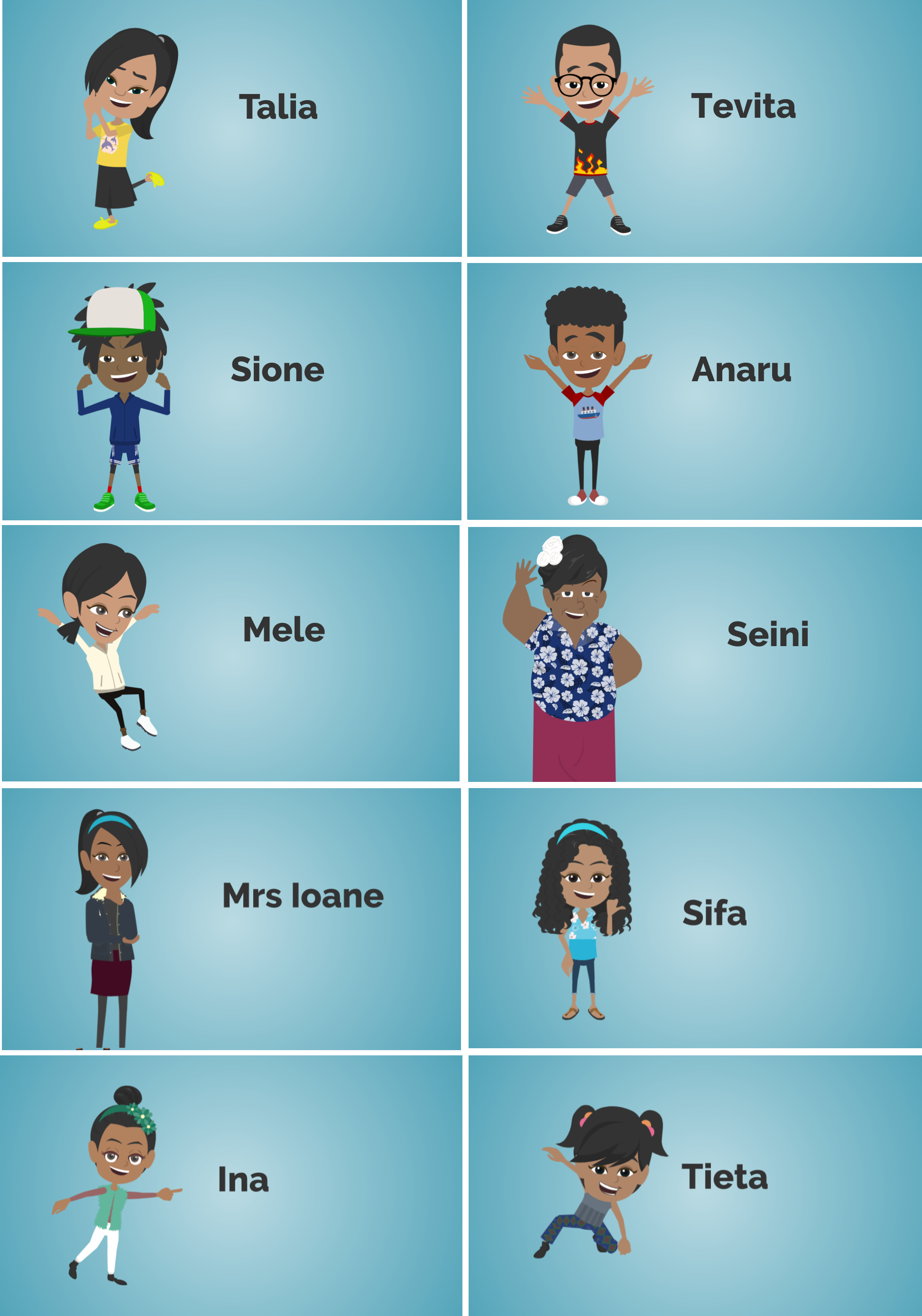 Pacific Learners Animation Characters Pacific Learners Animation Characters